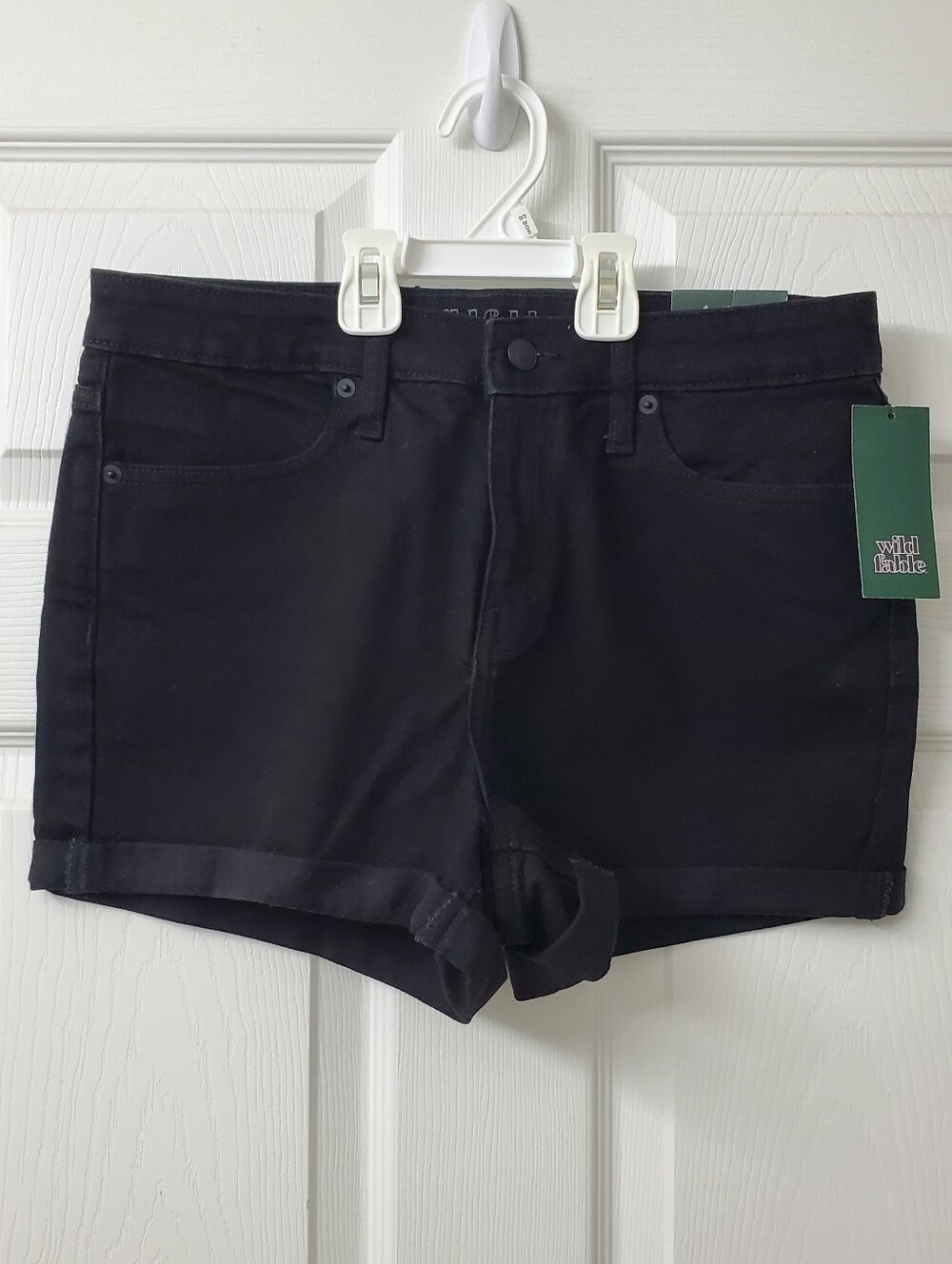 Wild Fable Women's Black High-Rise Cuffed Jean Shorts NWT Size 6